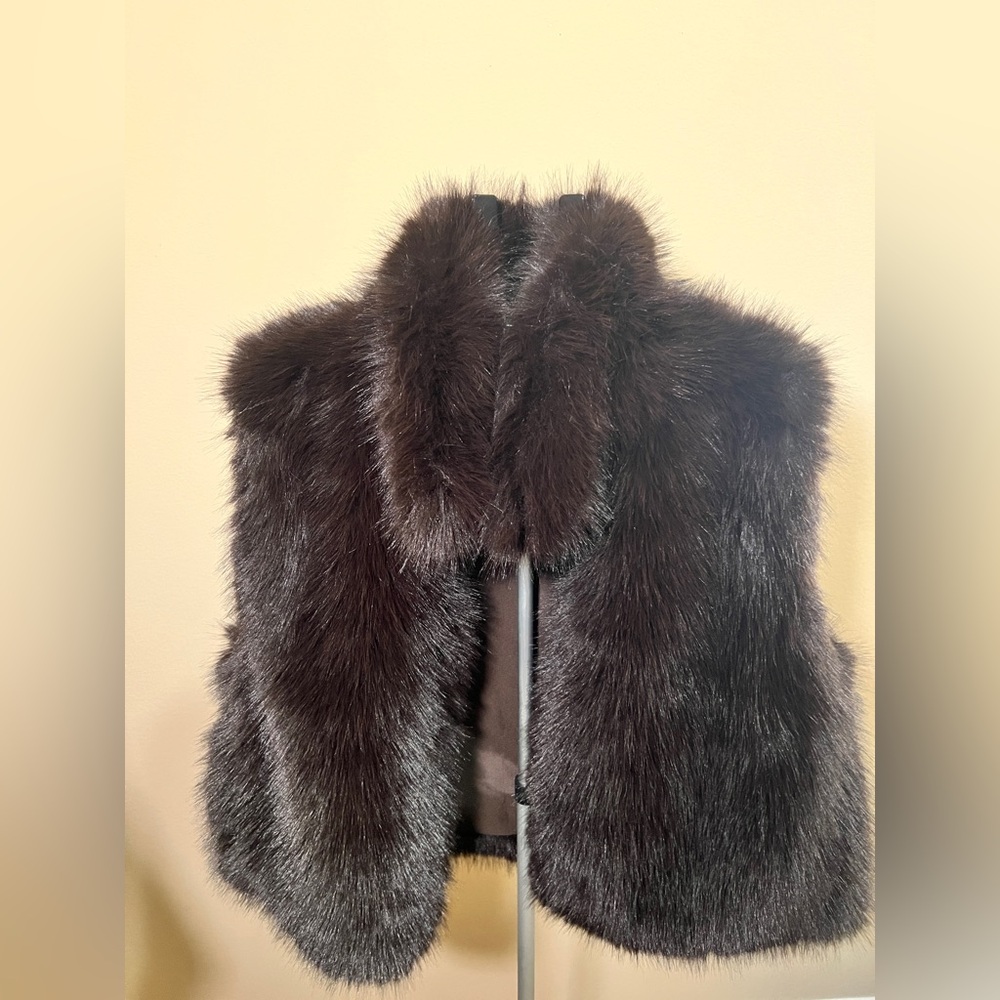 Zara Dark Chocolate Fur Vest